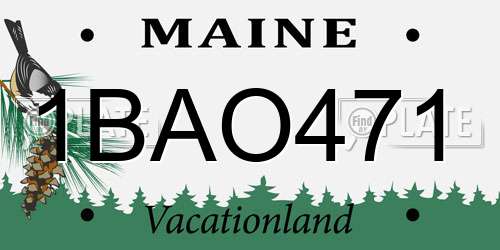 1BAO471 Maine License Plate
