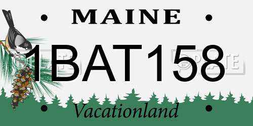 1BAT158 Maine License Plate