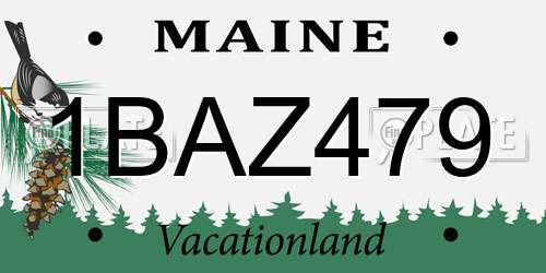 1BAZ479 Maine License Plate