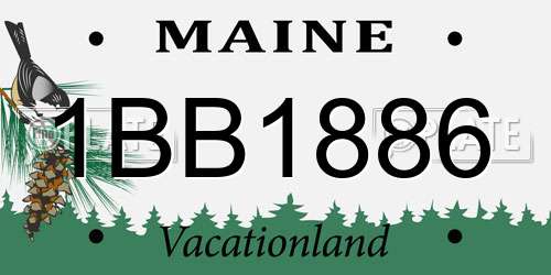 1BB1886 Maine License Plate