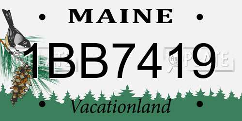 1BB7419 Maine License Plate