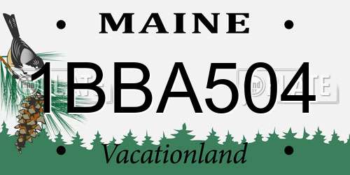 1BBA504 Maine License Plate