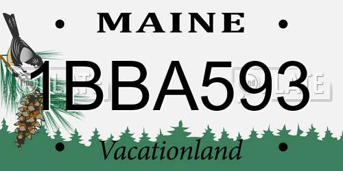 1BBA593 Maine License Plate
