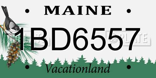 1BD6557 Maine License Plate