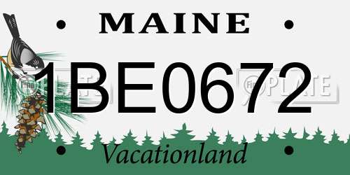 1BE0672 Maine License Plate