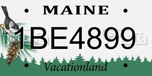 1BE4899 Maine License Plate