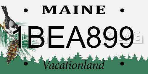 1BEA899 Maine License Plate