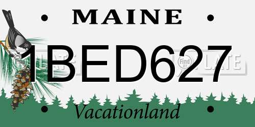1BED627 Maine License Plate