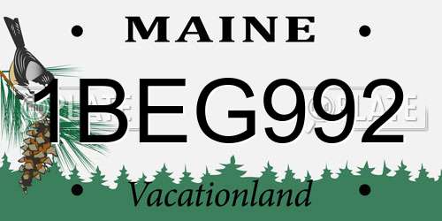 1BEG992 Maine License Plate
