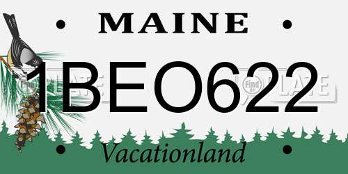 1BEO622 Maine License Plate