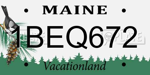 1BEQ672 Maine License Plate