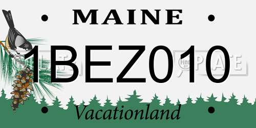 1BEZ010 Maine License Plate