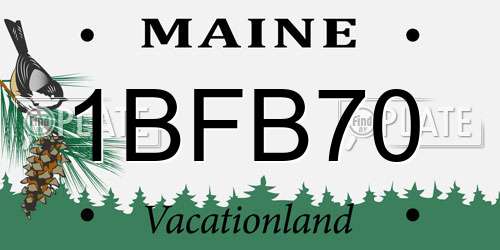 1BFB70 Maine License Plate