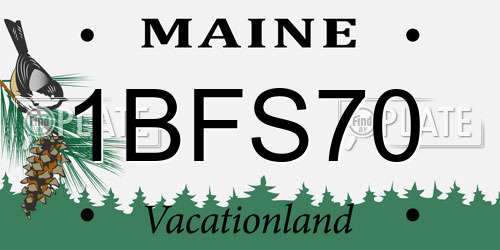 1BFS70 Maine License Plate