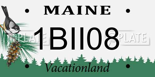 1BII08 Maine License Plate