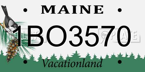 1BO3570 Maine License Plate