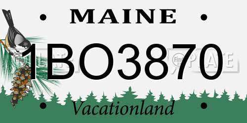 1BO3870 Maine License Plate
