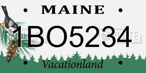 1BO5234 Maine License Plate