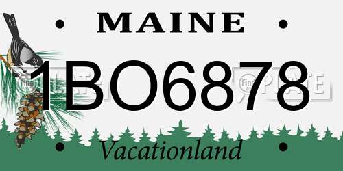 1BO6878 Maine License Plate