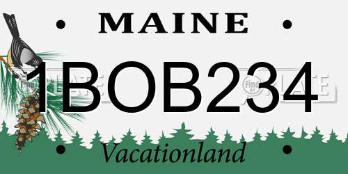 1BOB234 Maine License Plate