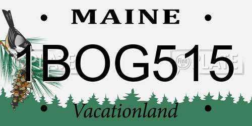 1BOG515 Maine License Plate