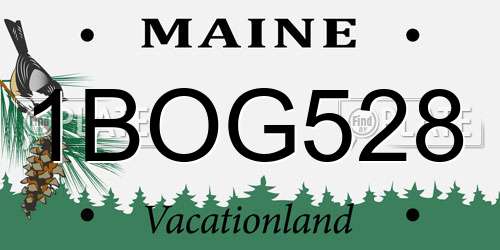 1BOG528 Maine License Plate