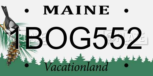 1BOG552 Maine License Plate