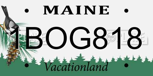 1BOG818 Maine License Plate