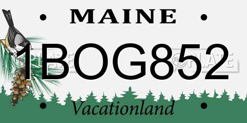 1BOG852 Maine License Plate