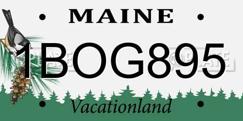 1BOG895 Maine License Plate