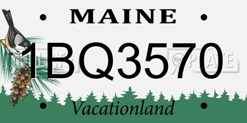 1BQ3570 Maine License Plate