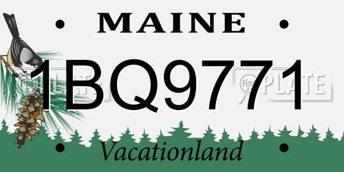 1BQ9771 Maine License Plate