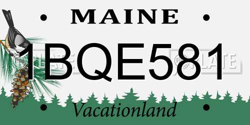 1BQE581 Maine License Plate