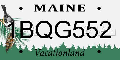 1BQG552 Maine License Plate