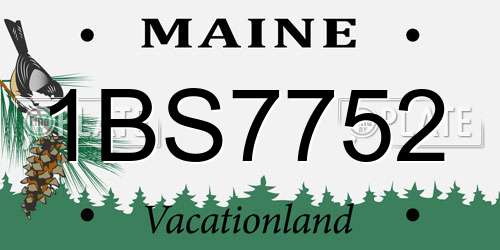 1BS7752 Maine License Plate