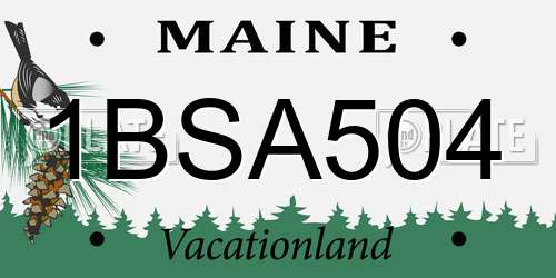 1BSA504 Maine License Plate