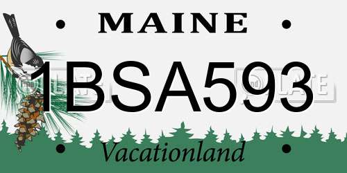 1BSA593 Maine License Plate
