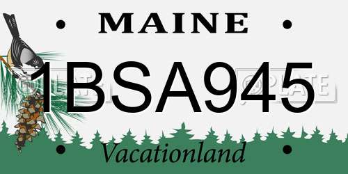 1BSA945 Maine License Plate