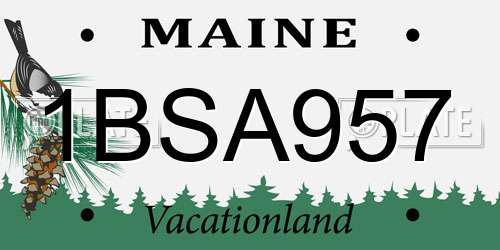 1BSA957 Maine License Plate