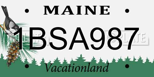 1BSA987 Maine License Plate