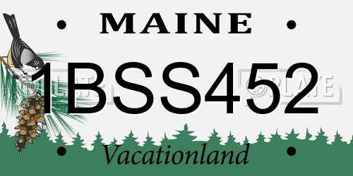 1BSS452 Maine License Plate