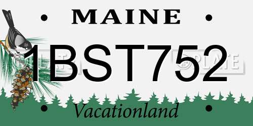 1BST752 Maine License Plate