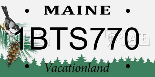 1BTS770 Maine License Plate