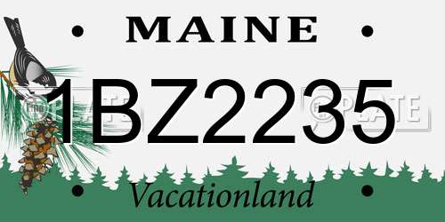 1BZ2235 Maine License Plate