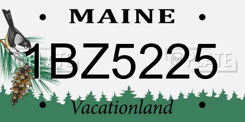 1BZ5225 Maine License Plate