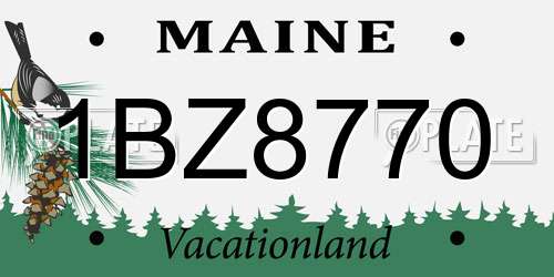 1BZ8770 Maine License Plate