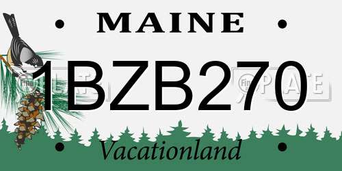 1BZB270 Maine License Plate