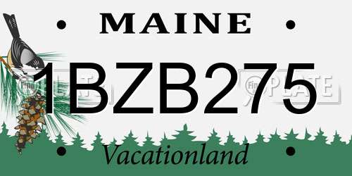 1BZB275 Maine License Plate