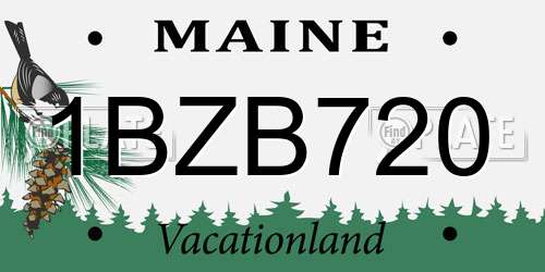 1BZB720 Maine License Plate