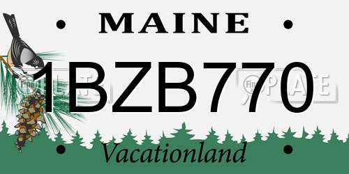 1BZB770 Maine License Plate